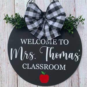 Personalized Teacher Classroom Door Sign, Personalized Classroom Door Sign, Classroom School Decor, Teacher Appreciation Door Hanger