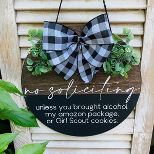 No Soliciting Front Door Hanger, Unwelcome Wreath, Funny Door Hanger, Front Door Decor, Welcome Wreath, No Solicitation Door Sign