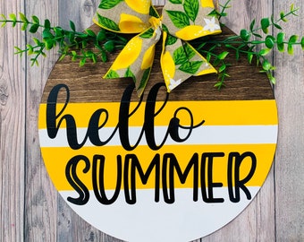 Hello Summer Türhänger, Türschild, Sommerschild, Sommerschild