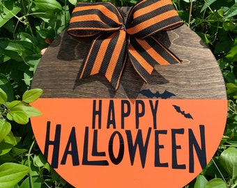 Happy Halloween Door Hanger, Halloween Door Sign, Sign for Front Porch, Fall Door Hanger, Fall Door Decor