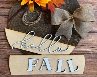DIY 12" 3D Hello Fall, Fall Door Hanger Kit, Make Your Own Fall Door Hanger, DIY Fall Wreath for Door