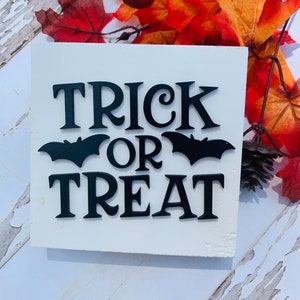 Trick or Treat Halloween Decor, Halloween Block Decor, Halloween Tiered Tray Decor, Halloween Mantle Decor, Block Decor for Halloween