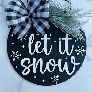 3D Let It Snow Sign, Winter Door Hanger, Winter Wreath, Christmas Decor, Let It Snow, 12” Christmas door wreath, Winter Door Sign