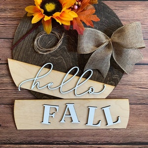 DIY 12&quot; 3D Hello Fall, Fall Door Hanger Kit, Make Your Own Fall Door Hanger, DIY Fall Wreath for Door