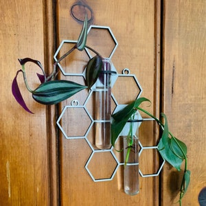 Honeycomb Propagation Station, Hanging Propagation Station, Wood Hexagon Propagation Station, Plant Accessories, Gifts for Plant Lovers,