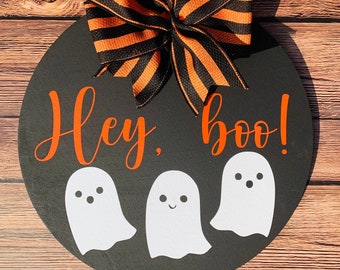 Hey BOO | Door Hanger | Fall Decor | Home Decor | Halloween Decor | Door Decor | Front Door Wreath