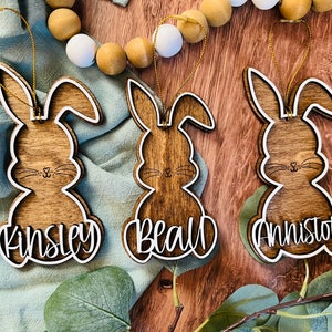 Etiqueta de cesta de Páscoa de coelhinho personalizada SVG, etiqueta de coelhinho de Páscoa SVG, coelhinho de Páscoa svg, arquivo de corte a laser de Páscoa, decoração de Páscoa, etiquetas de orelhas de coelho