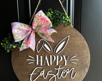 Easter Front Door Decor | Happy Easter | Easter Decor | Easter Wreath | Easter Door Hanger | Easter Door Wreath | Easter Sign