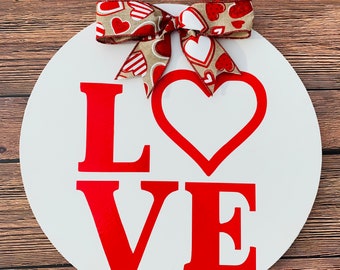 Love Door Hanger, Valentines Day Wreath, Valentines Day Door Hanger, Valentines Day Door Decor, Hello Valentine Sign, Front Door Decor