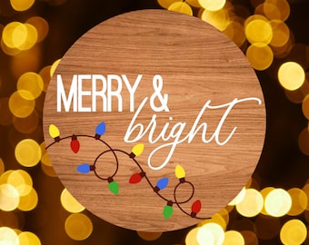 Allegro e luminoso appendiabiti per porta SVG, ghirlanda di porta di Natale SVG, decorazione per porta di Natale fai da te in formato SVG, file di taglio digitale per appendiabiti per porta di Natale