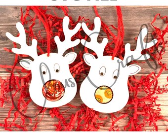 Renne Porte-Chocolat Ornement Fichier NUMÉRIQUE, Ornement de Noël SVG, Ornement de renne Truffe Bonbon, Fichier GLOWforge SVG