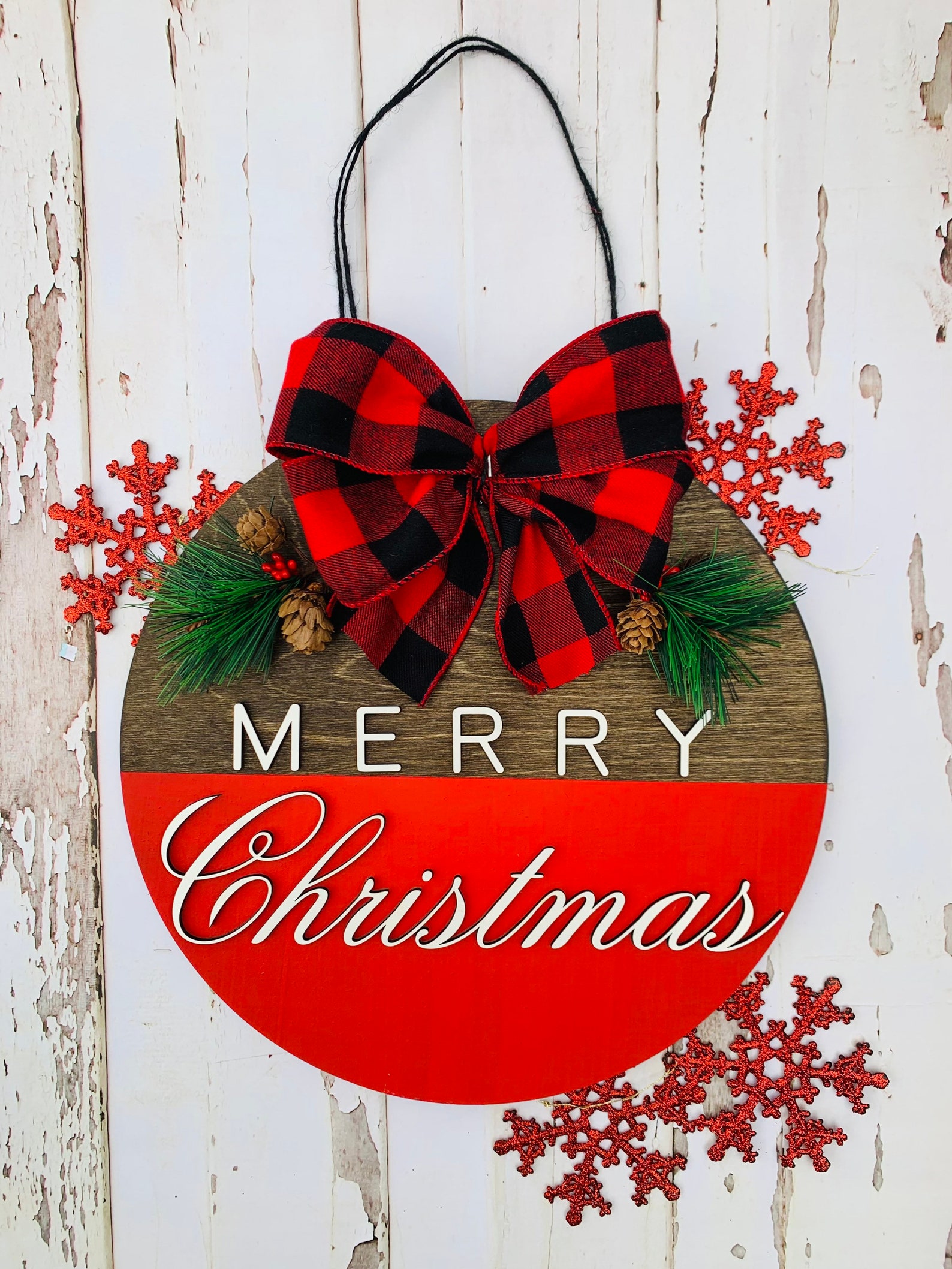 Merry Christmas Door Hanger 12 Christmas Door Wreath - Etsy