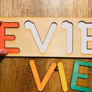 Child&#39;s Name Puzzle, Puzzle with Kid&#39;s Name, Baby Name puzzle for toddlers, Wooden name puzzle, Busy board Kid name puzzle, Personalized