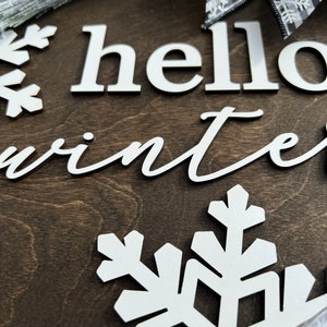 3D Hello Winter Door Hanger SVG, 12 Hello Winter Sign SVG, Winter Door DecorvSVG, After Christmas Door Wreath Svg, Winter Door Wreath SVG image 2