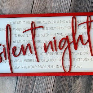 Silent Night SVG File Layered Laser Wood Sign Christmas Laser Ready File, Christmas Carol SVG, Holiday Home Decor, Layered File