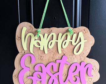 Easter Front Door Decor | Happy Easter | Easter Decor | Easter Wreath | Easter Door Hanger | Easter Door Wreath | Easter Sign