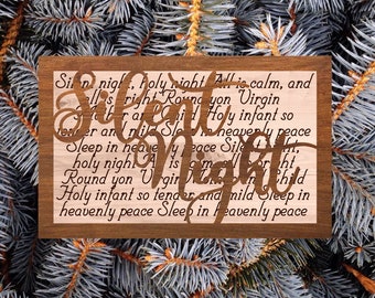 Silent Night SVG File Layered Laser Wood Sign Christmas Laser Ready File, Christmas Carol SVG, Holiday Home Decor, Layered File