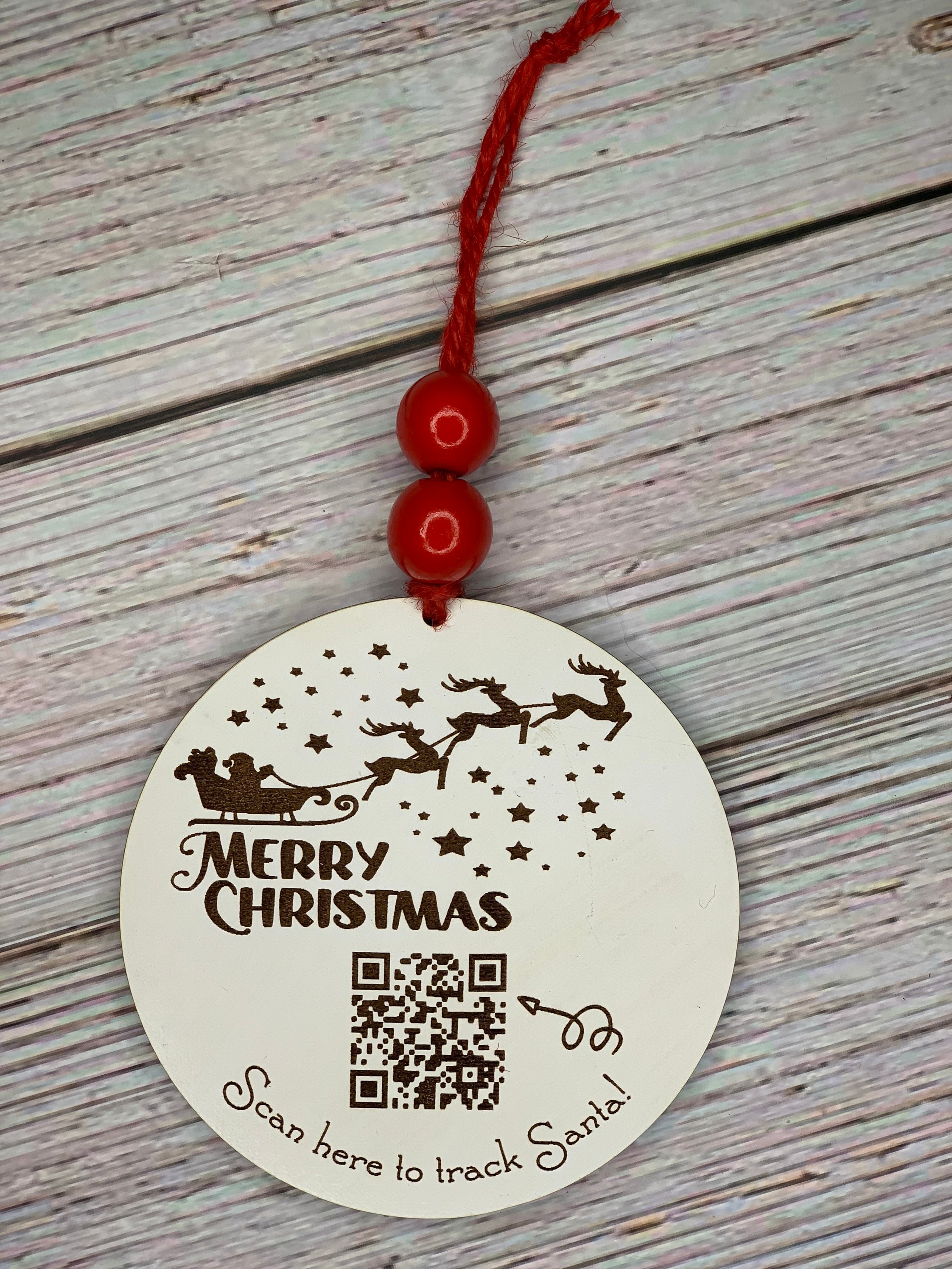 Santa Tracker Ornament SVG QR Code Santa Tracker Ornament Etsy