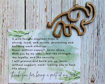 Elephant Friendship Gift, Elephant Ornament, Special Friend Keepsake, Sisterhood Ornament, Elephant Sisterhood Circle, Best Friend Gift