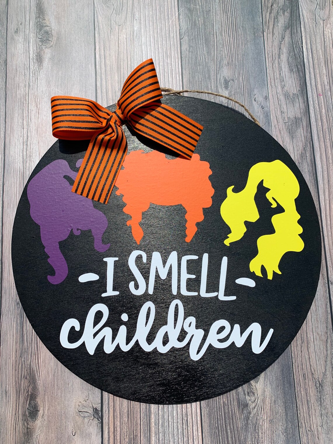 12" Hocus Pocus Door Hanger, Halloween Door Hanger, Front Door Welcome ...