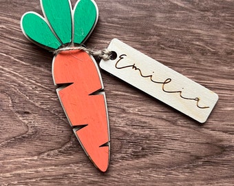 Carrot Easter Basket Tag, Easter Basket Tag Digital File, Easter Basket Name Tag, Easter Bag SVG