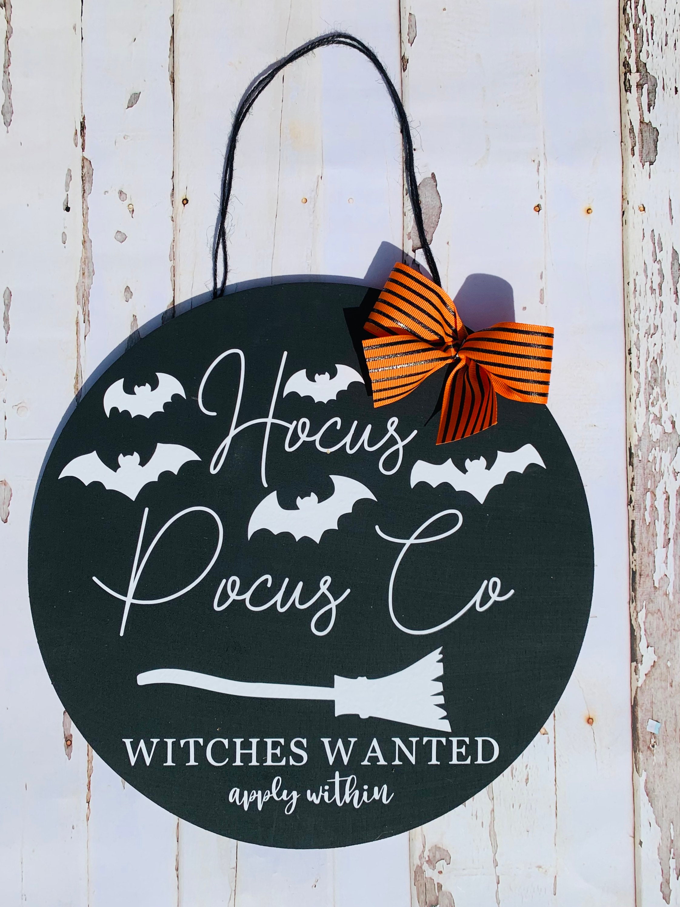 Hocus Pocus Door Hanger, Halloween Door Hanger, Front Door Welcome Sign ...