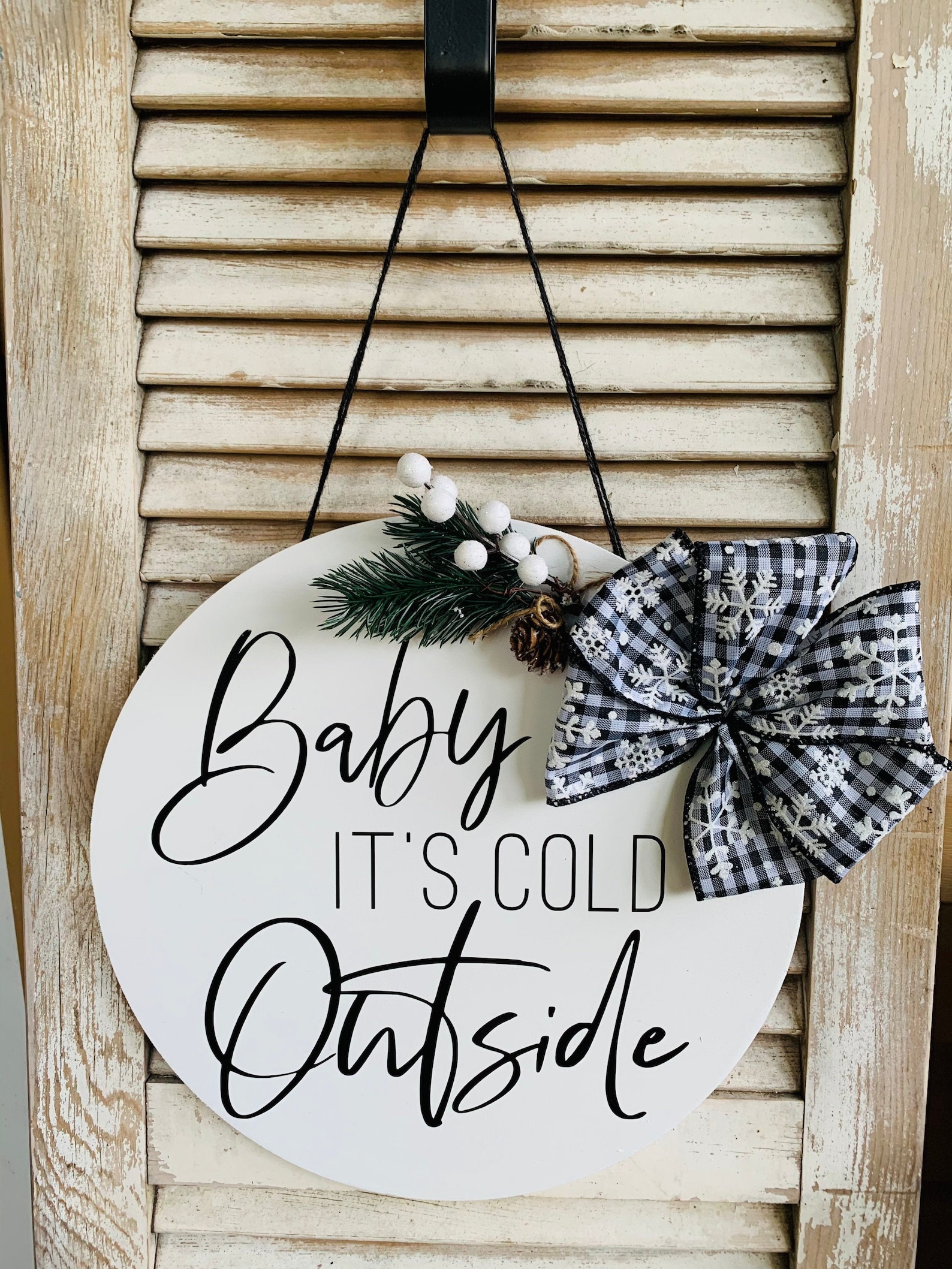 Baby It's Cold Outside Sign, Winter Door Hanger, Winter Wreath ...