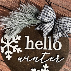 3D Hello Winter Door Hanger SVG, 12 Hello Winter Sign SVG, Winter Door DecorvSVG, After Christmas Door Wreath Svg, Winter Door Wreath SVG image 3