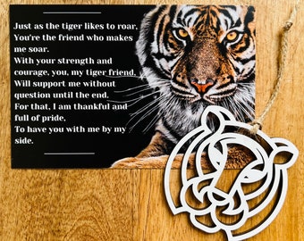 Tiger Friendship Gift, Tiger Ornament, Tiger Friendship Message
