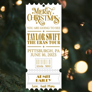 TSwift Admit One Ticket Ornament SVG, TaylorSwift Ornament SVG, Swiftie Ornament Laser Datei, Swiftie Merch Datei, SVG-Datei für Laser