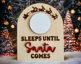 Christmas Countdown SVG, Laser Cut File Days Until Christmas, Countdown to Santa visits Dry Erase Christmas Sign, Sleeps Until Santa Comes