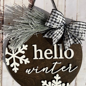 3D Hello Winter Door Hanger SVG, 12 Hello Winter Sign SVG, Winter Door DecorvSVG, After Christmas Door Wreath Svg, Winter Door Wreath SVG image 5