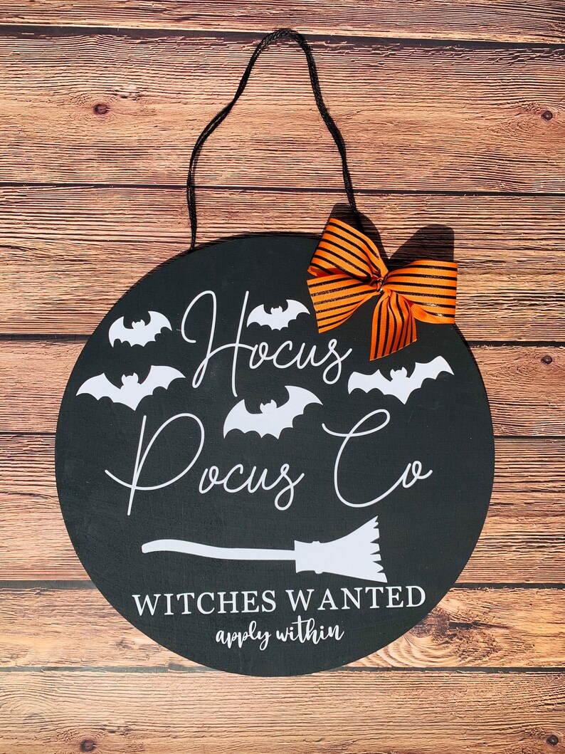 Hocus Pocus Door Hanger, Halloween Door Hanger, Front Door Welcome Sign ...