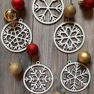 Snowflake SVG Bundle Flake Winter Svg Snowflake Clipart Christmas svg Decor svg Christmas Ornament svg Silhouette Cut File Glowforge File