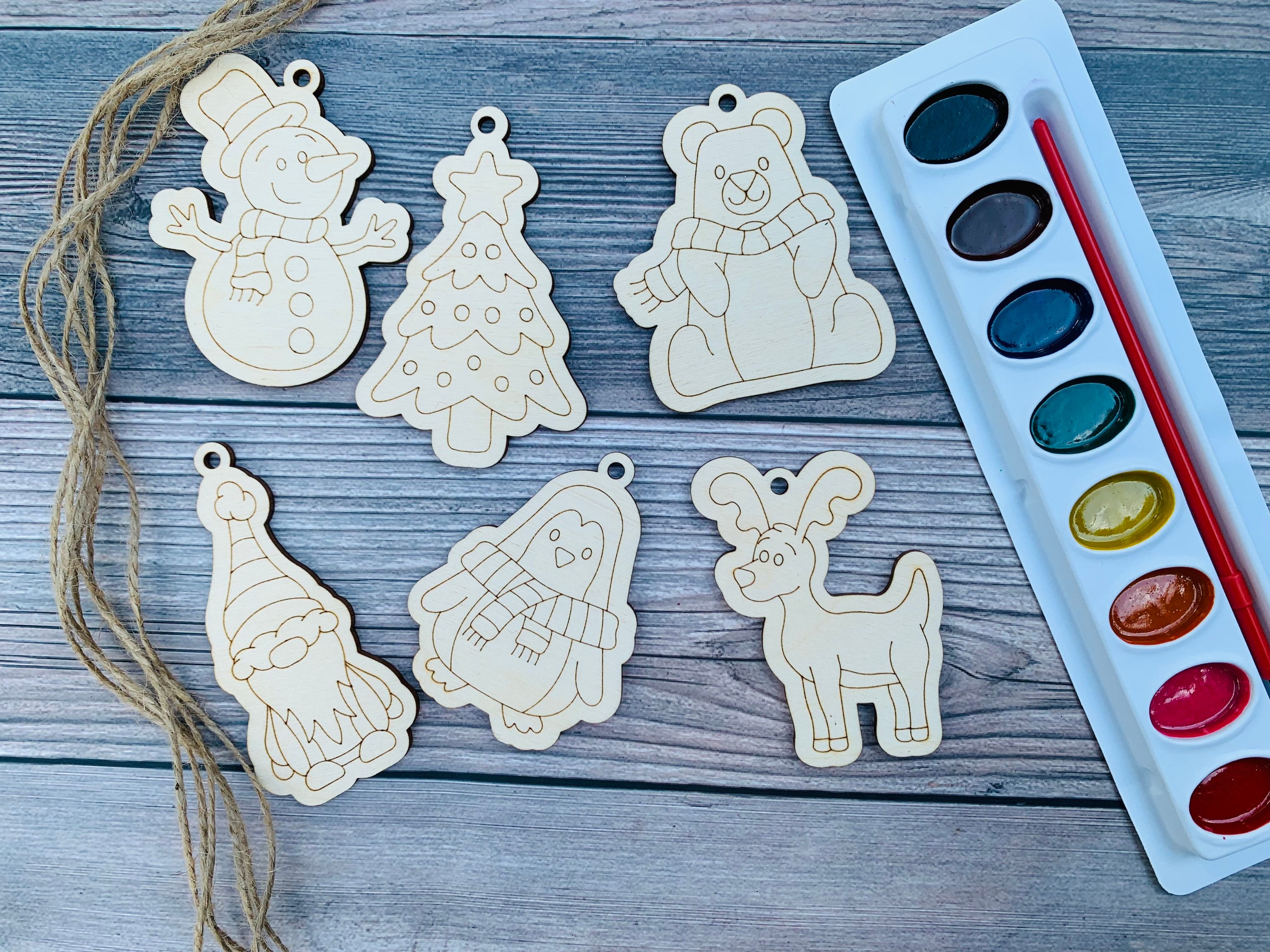 DIY Ornament Kit Paint Your Own Ornaments Craft Kit Etsy