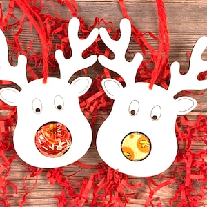 Reindeer Chocolate Holder Ornament, Christmas Ornament, Christmas Gift, Candy Truffle Reindeer Ornament, Candy Gift for Teachers