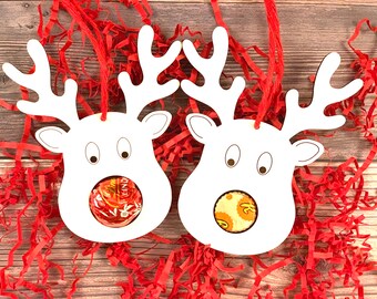 Reindeer Chocolate Holder Ornament, Christmas Ornament, Christmas Gift, Candy Truffle Reindeer Ornament, Candy Gift for Teachers