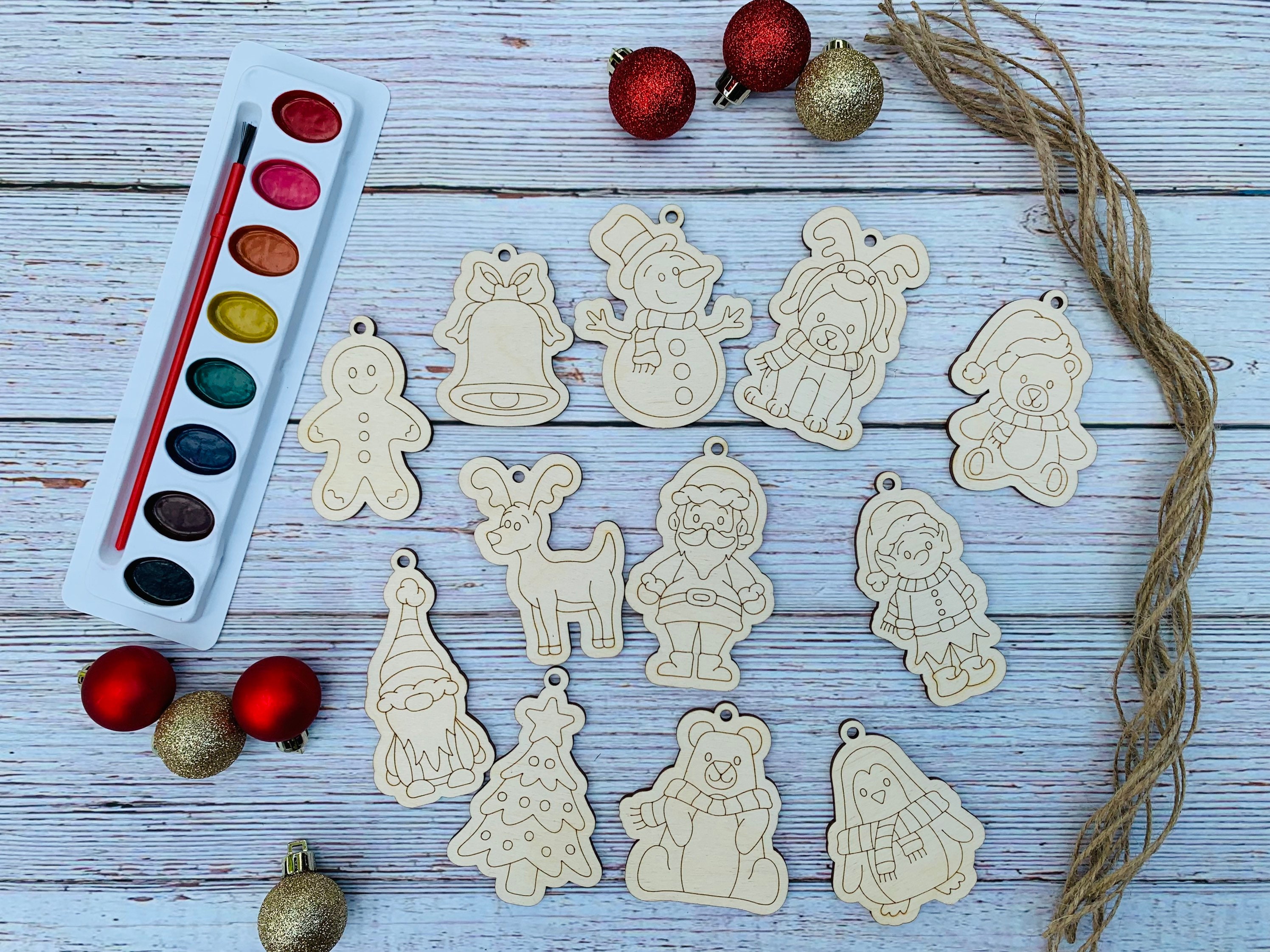 DIY Ornament Kit Paint Your Own Ornaments Craft Kit Etsy