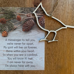Cardinal Gift Ornament, Loved One Lost, Memorial Sympathy Gift, Sympathy for Loss of Loved One, Bereavement Present, Condolence Ornament