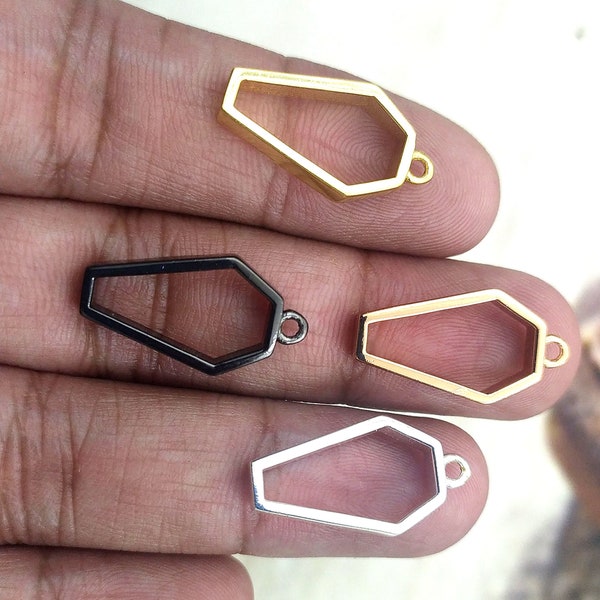 Taper Shape Bezel Charm Frames. Hollow Frame for Resin pendants and Earrings. Charms for Necklace and Bracelet. DIY Resin Craft Open Bezels