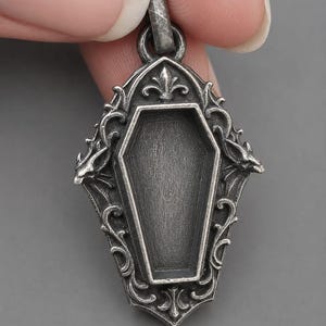 antique silver Bezel coffin blank tray
