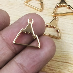 Berg Offene Rahmen - Vergoldete & Versilberte Anhänger (10 Stück)