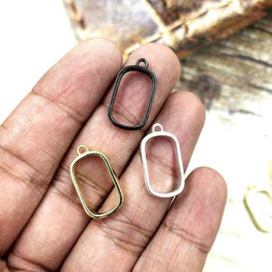 Open Bezel Pendant Frames, Open Back Bezels for Resin Jewelry (12x22mm). Charms for Bracelets. Capsule Shape blanks for Jewelry, Empty Frame