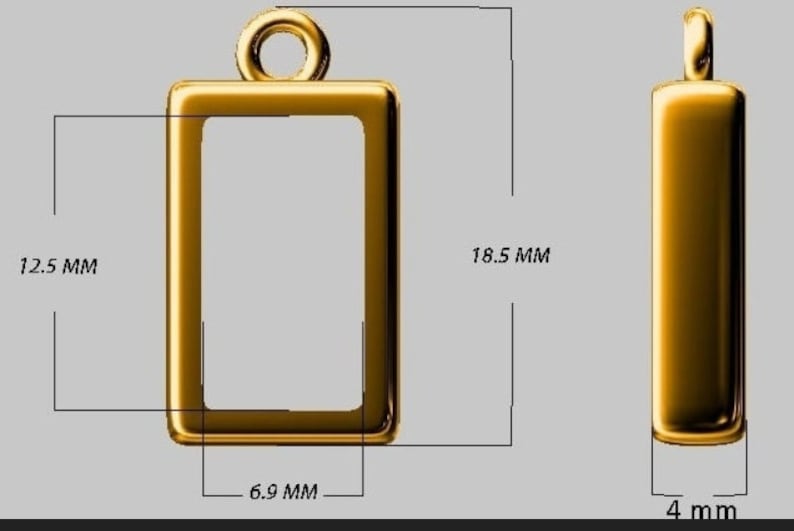 Rectangular Open Bezel Charms Frames for Resin Jewelry Making | Brass ...
