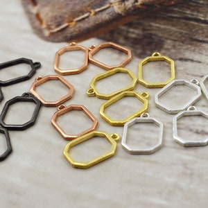 18x30mm 16Pcs Bezel-Octagon Open Bezel-Dry Flower Jewelry-Hollow Frame-Blank Resin Bezel-Epoxy Resin Jewelry-Blank Charm Bezel-Frame Pendant