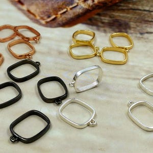Brass Open Bezel Frames, DIY Resin Jewelry Pendants, Capsule Shape (4 Pieces)