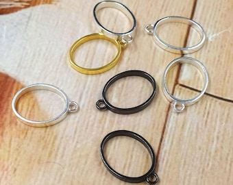 Oval Blank Bezel Setting, Open Back Tray (16x20 mm) - 4 pcs