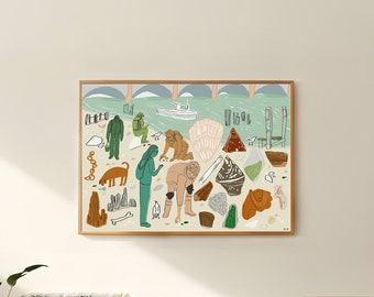 London River Thames Mudlarking Art Print