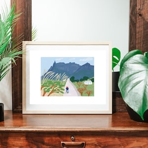 Travel art print / Mauritius / illustration / Moka Mountains / landscape / mountains