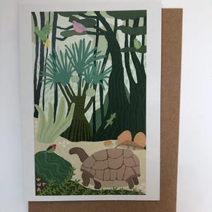 Carte d'art de tortue sauvage de l'île Maurice